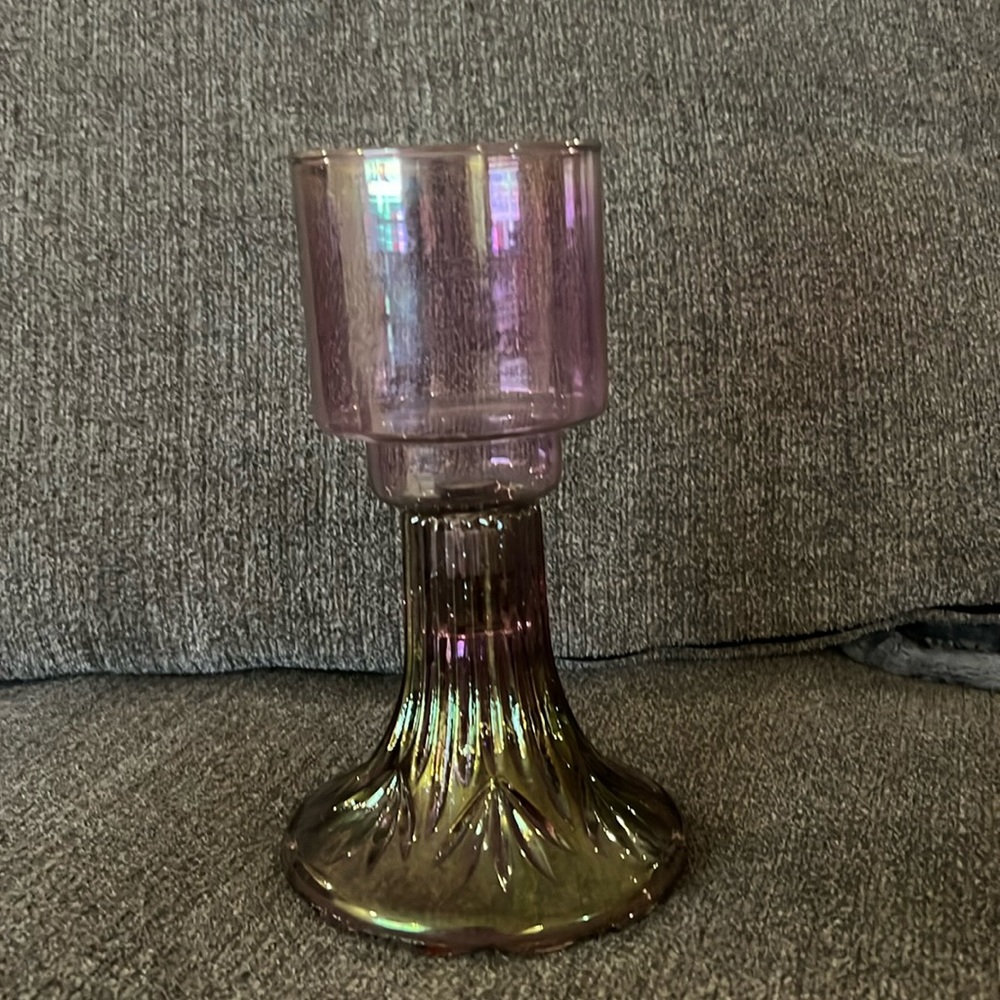 Pink Iridescent Tulip Fairy Lamp Candle